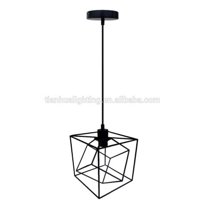 Antiquated Black Square Iron Pendant lamp