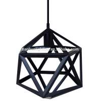 Antiquated Black Cage Metal Pendant lamp With E27 Lampholder